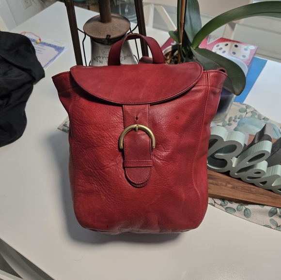 Vintage Coach Backpack Soho #4134 Red Leather - Picture 5 of 16